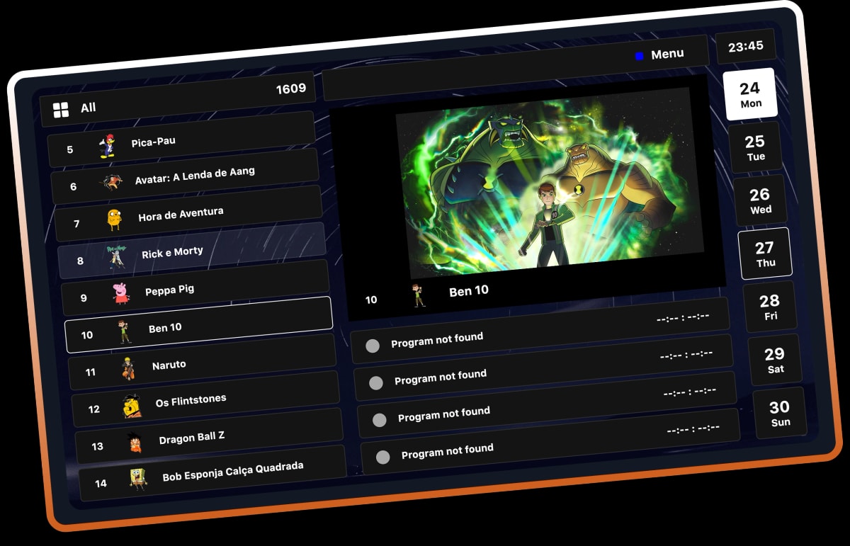 Stream Media Player channel guide